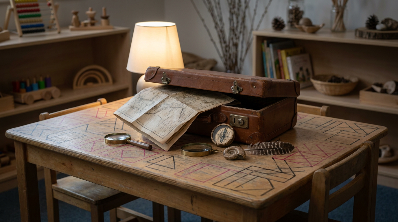 Provocations for learning EYFS - engaging display sparking curiosity