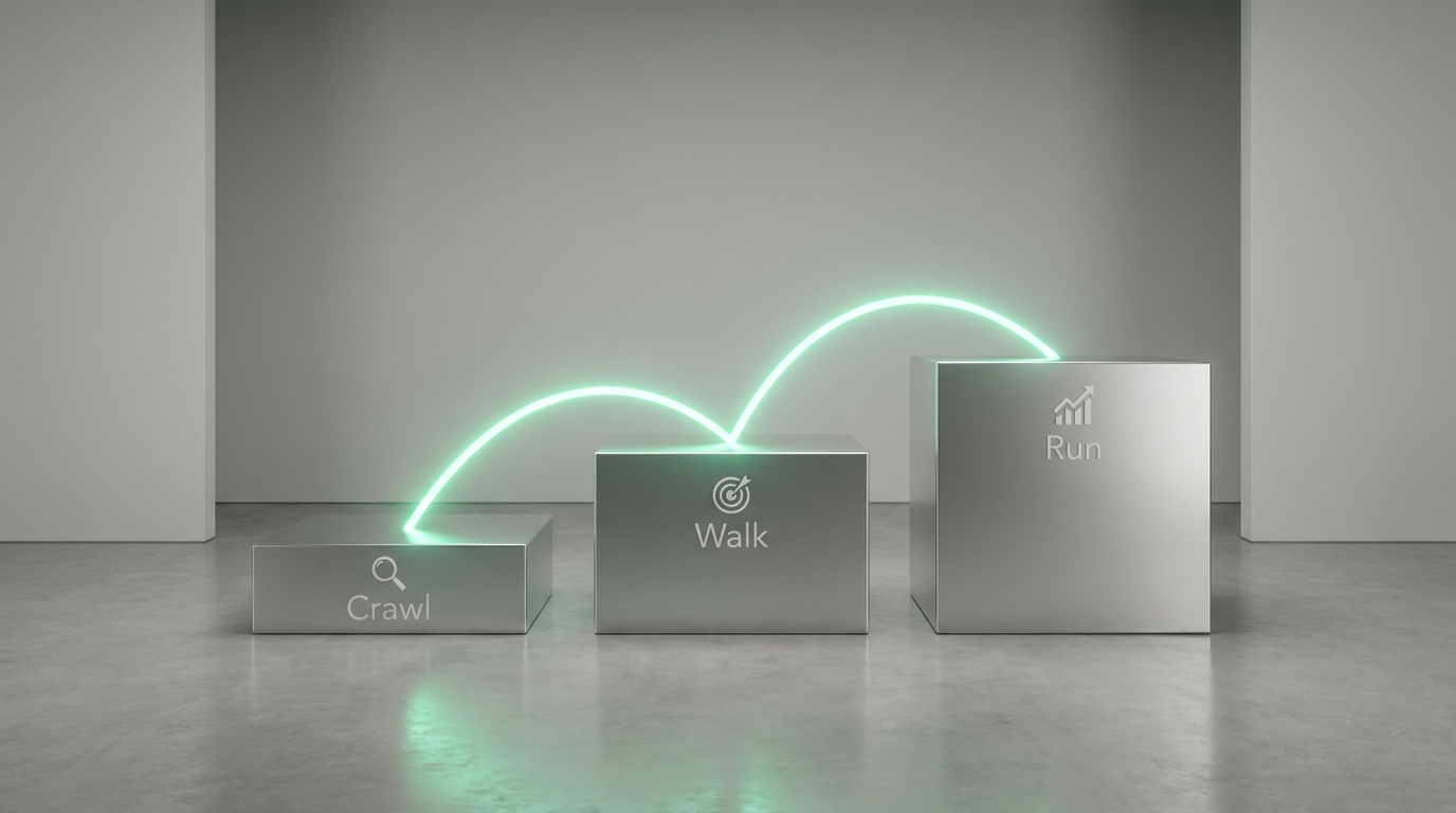 AI implementation plan - Crawl, Walk, Run methodology for SMEs