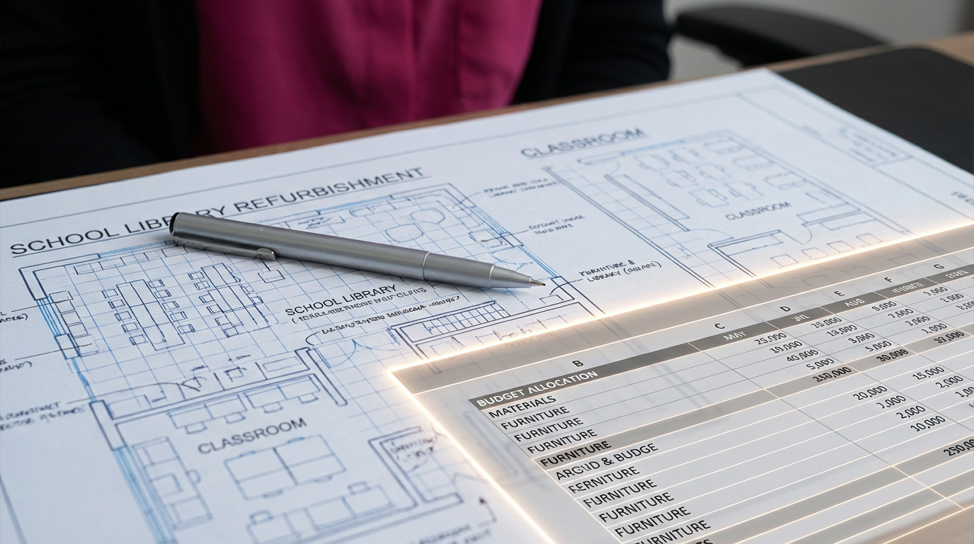 Capital funding for schools UK - blueprint for library refurbishment