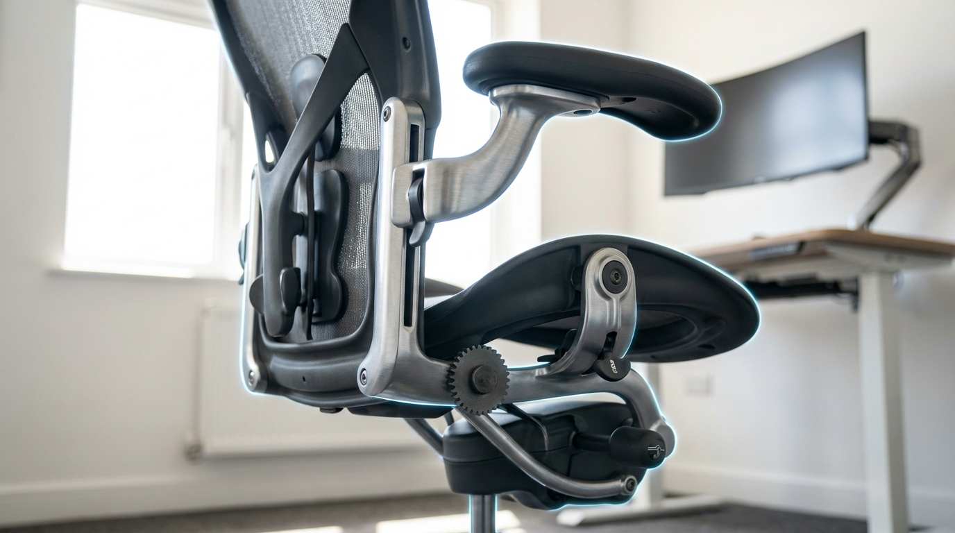 Ergonomic office furniture UK - adjustable chair mechanism detail