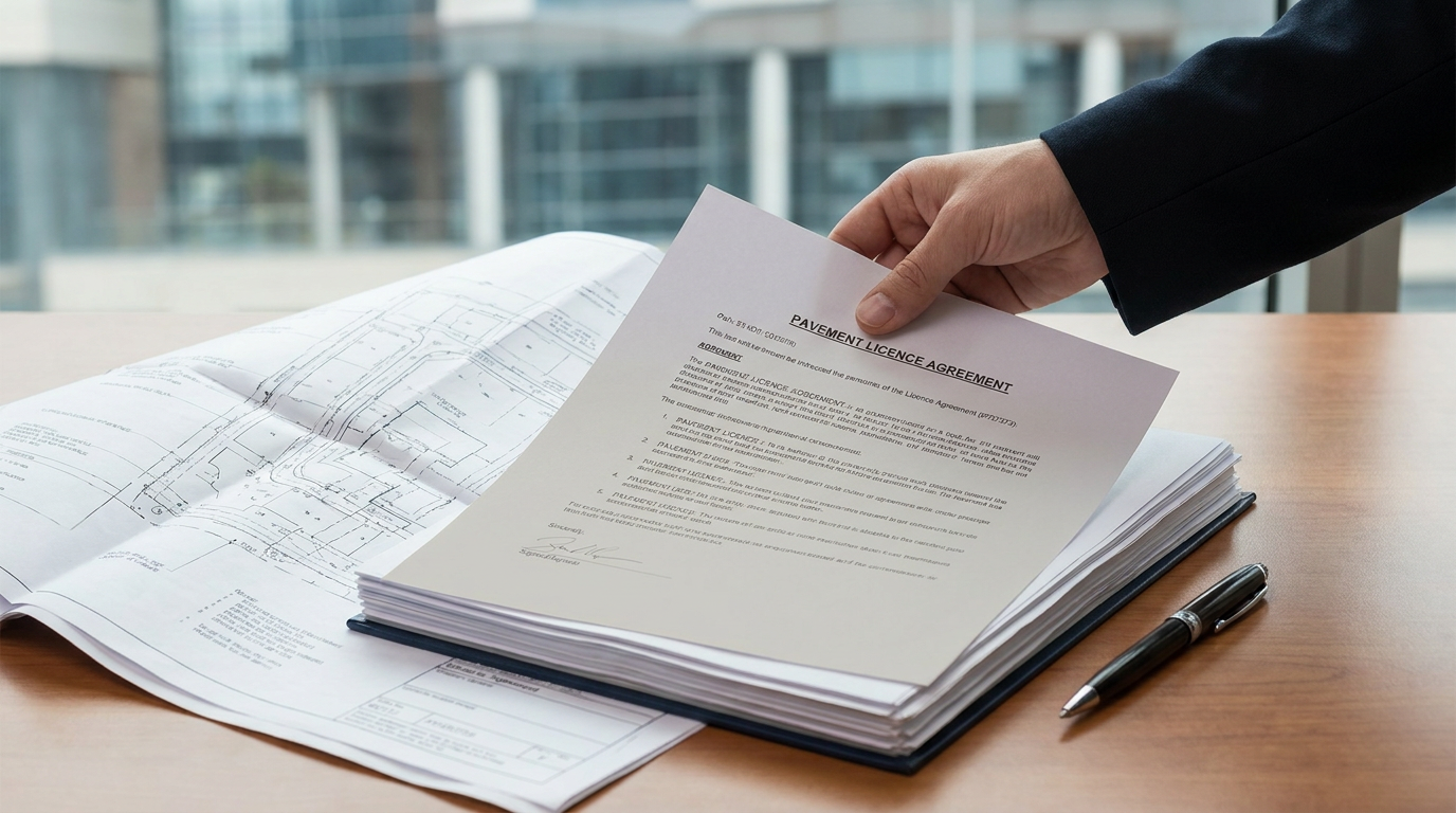 Licensing and legal permissions - signed pavement licence document
