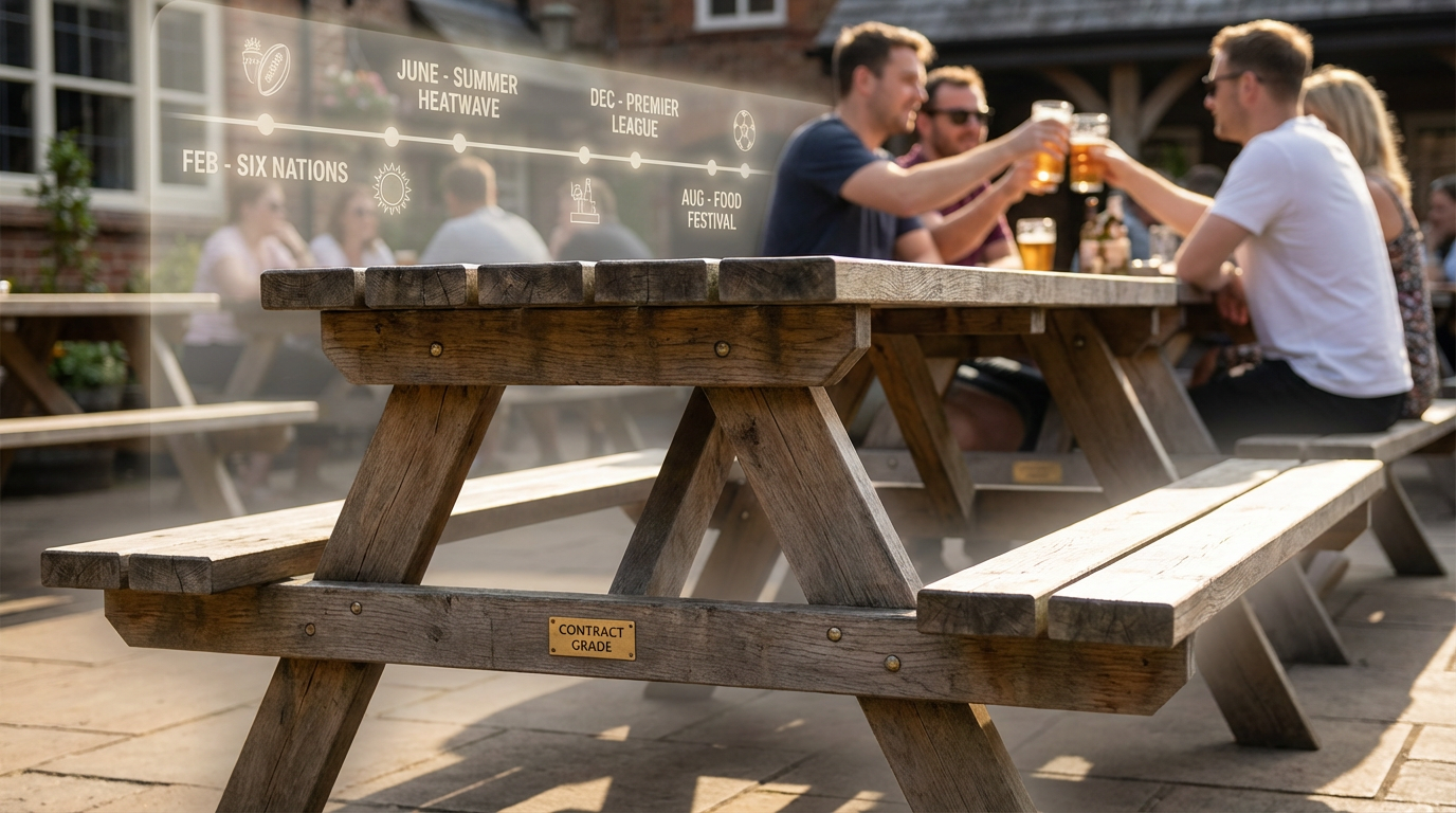 Strategic case for buying - pub garden with multi-event furniture