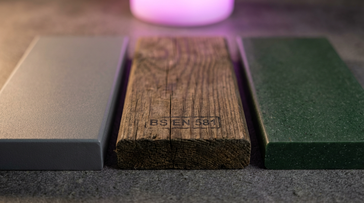 Compliant and weatherproof furniture materials - aluminium, timber, plastic