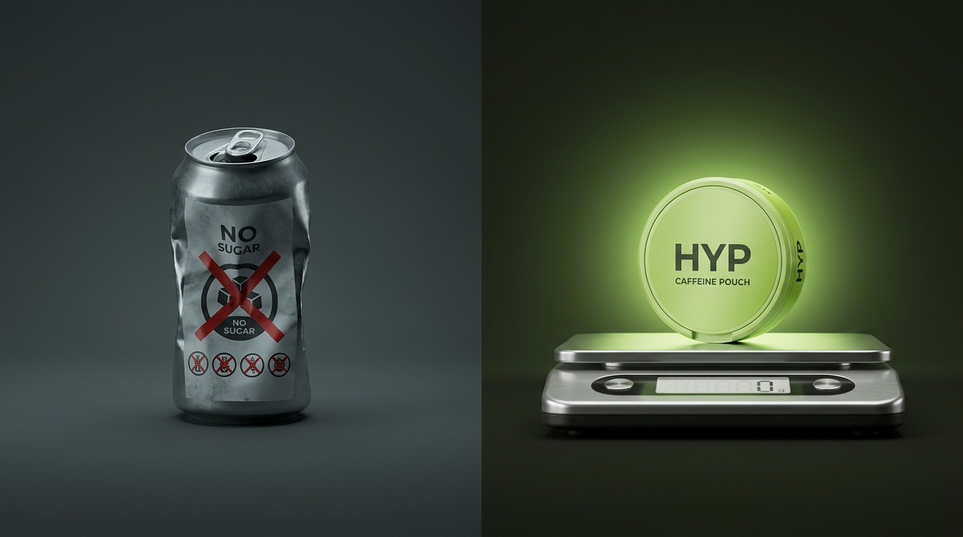 Caffeine pouches vs energy drinks - health comparison