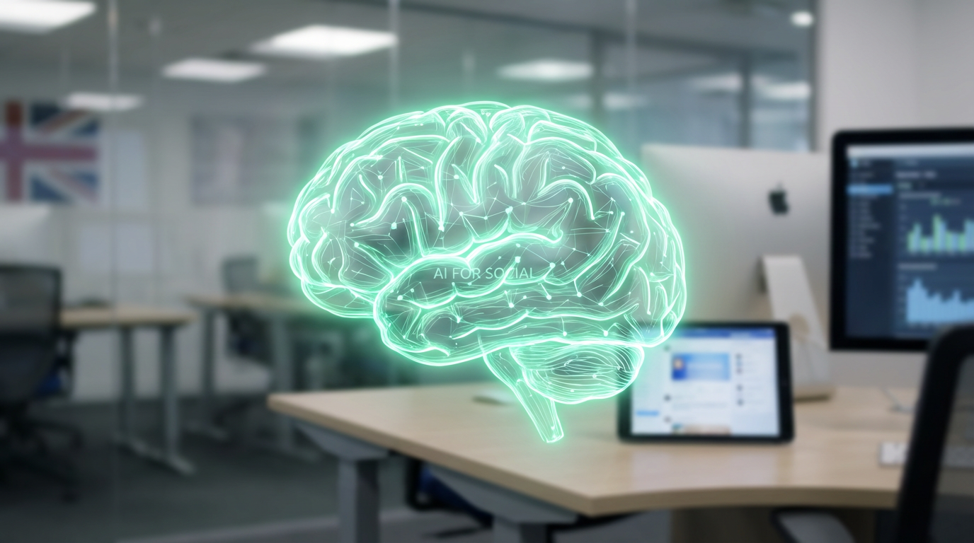 AI in social media - conceptual brain for intelligent automation