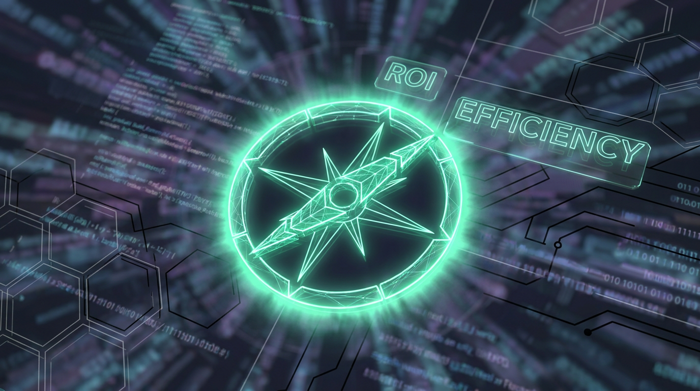 AI dilemma - digital compass guiding towards clear ROI