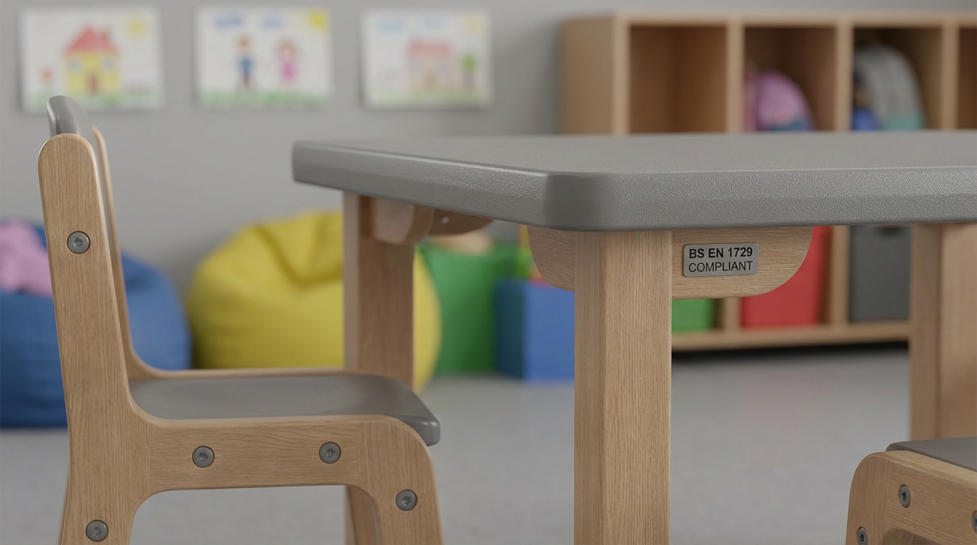 Childcare environment hazards - safe, compliant BS EN 1729 furniture