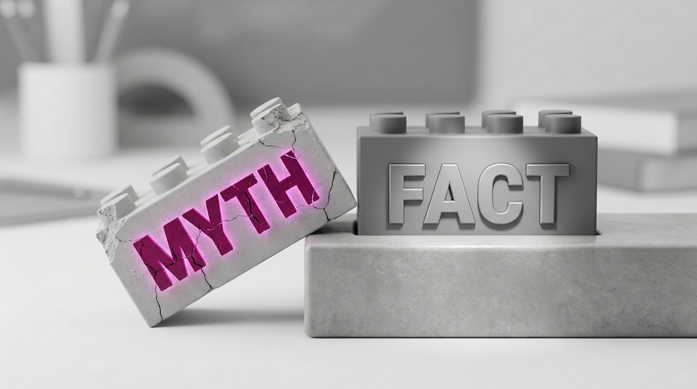 Myth vs Fact blocks showing school furniture procurement decisions