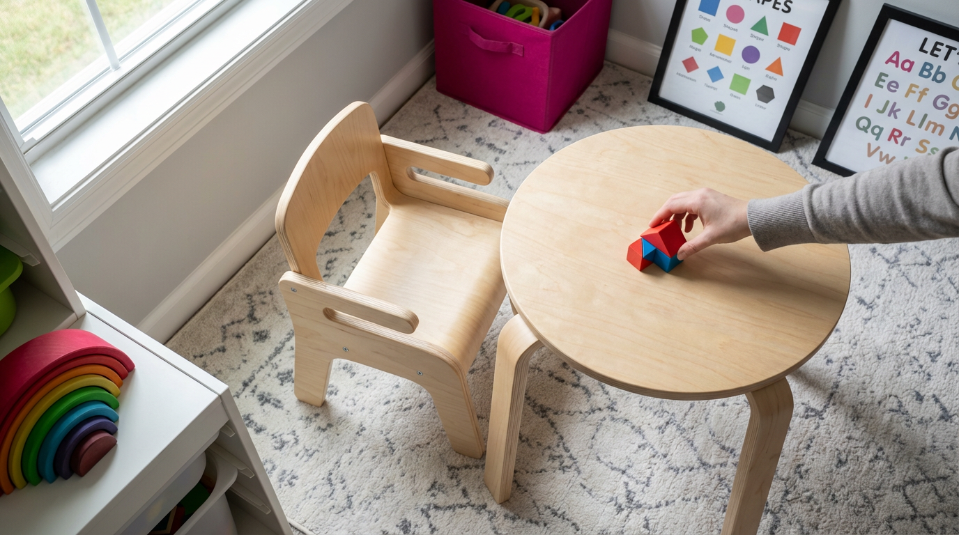 Maximising nursery budget - high-quality children's furniture in a bright room