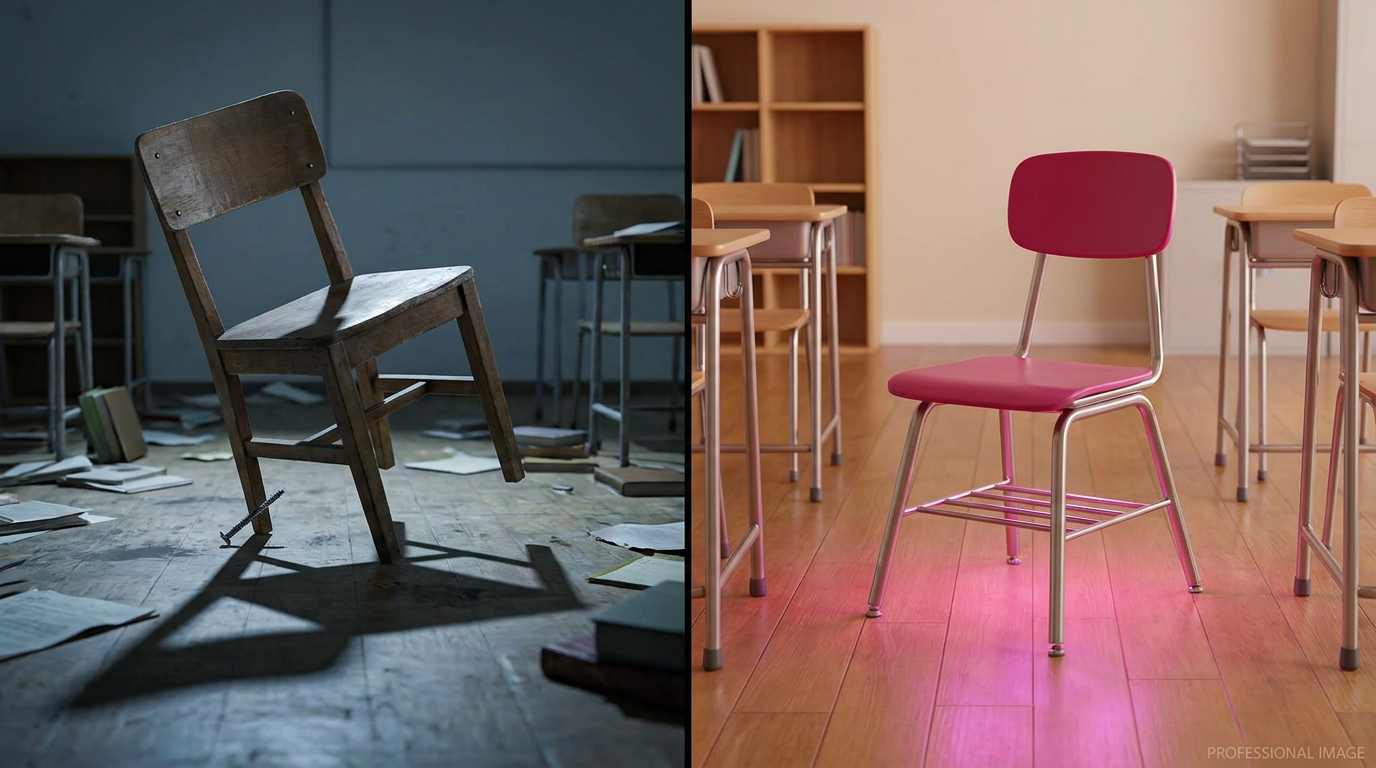 Case study - wobbly DIY chair versus stable professionally installed chair