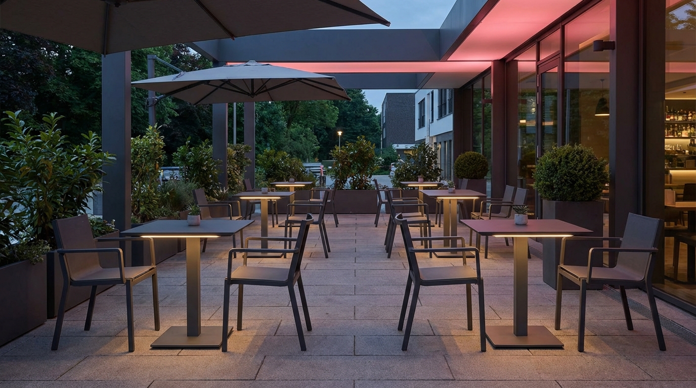 Stylish weatherproof commercial outdoor pub furniture design
