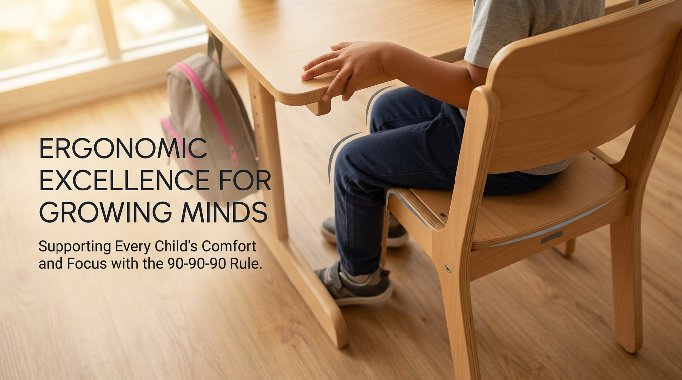 90-90-90 rule for seating demonstrated with primary school furniture