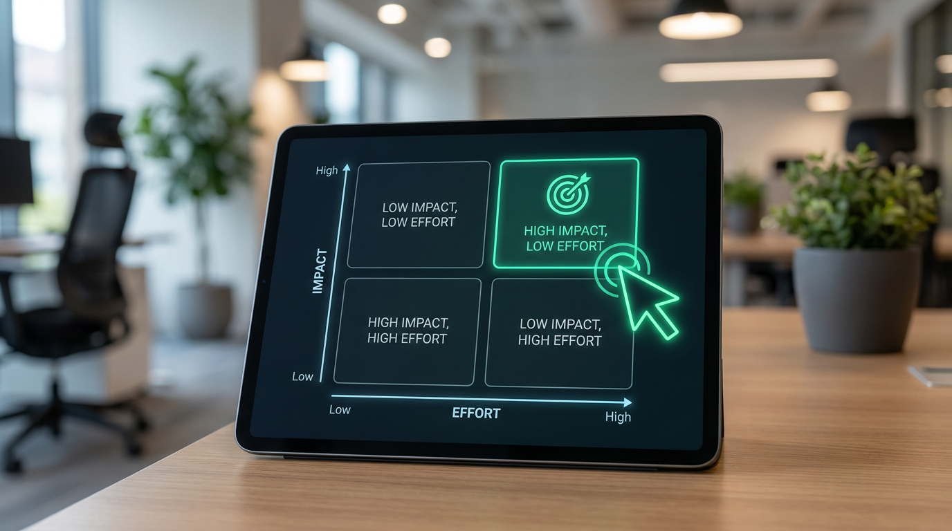 AI pilot project selection - impact versus effort matrix for SMEs