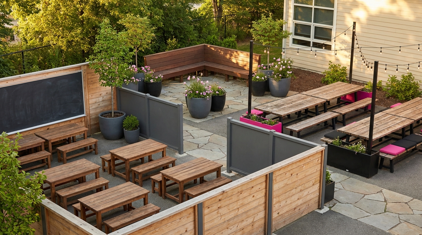 Designing functional outdoor zones with school outdoor furniture
