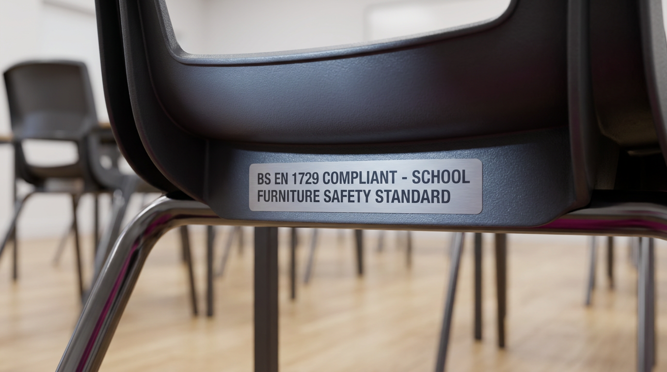 School furniture compliance UK - BS EN 1729 standard sticker
