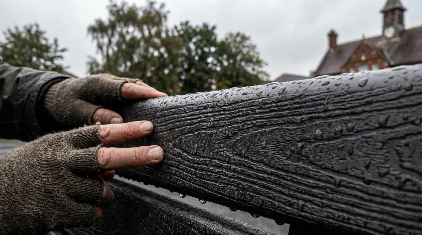 Sustainable outdoor learning furniture - recycled plastic weatherproof bench