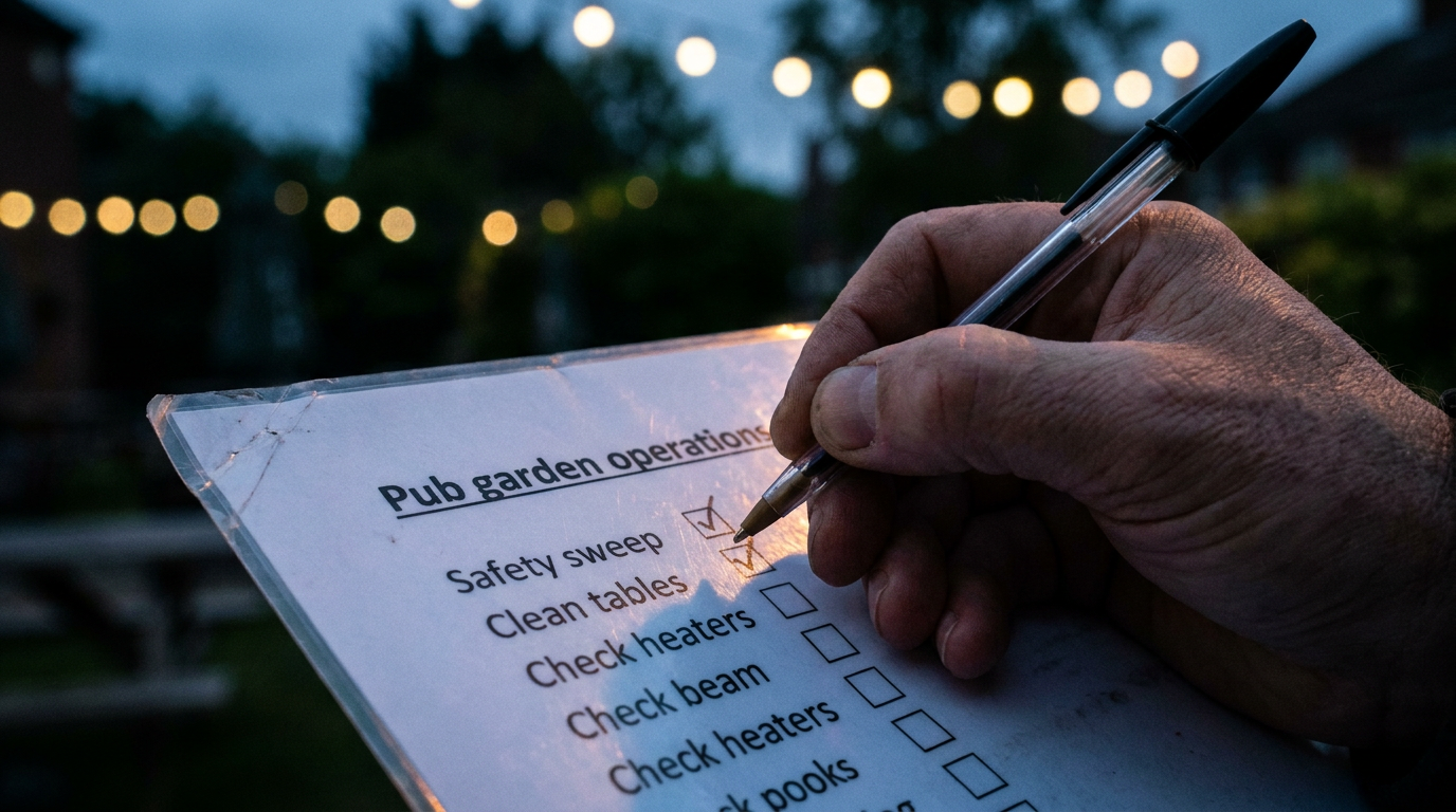 Pub outdoor operations - daily checklist for garden management