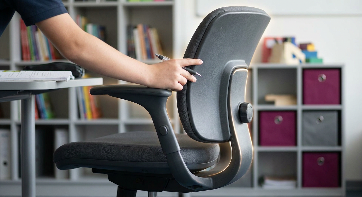 Ergonomic classroom chair solving common classroom problems