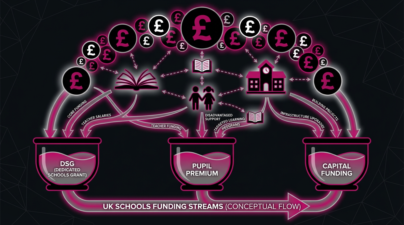 UK school funding landscape - visual representation of funding streams