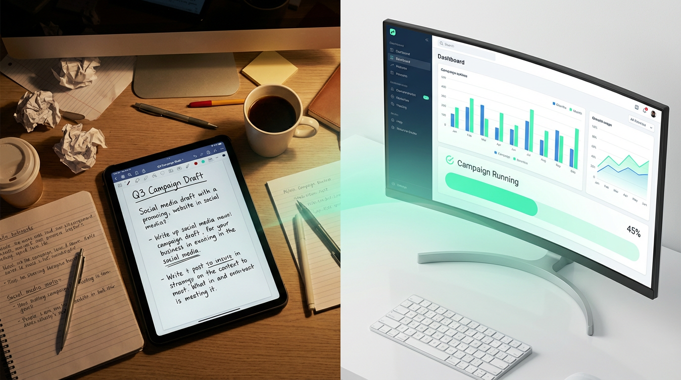 Comparison of manual social media tasks versus automated campaign results