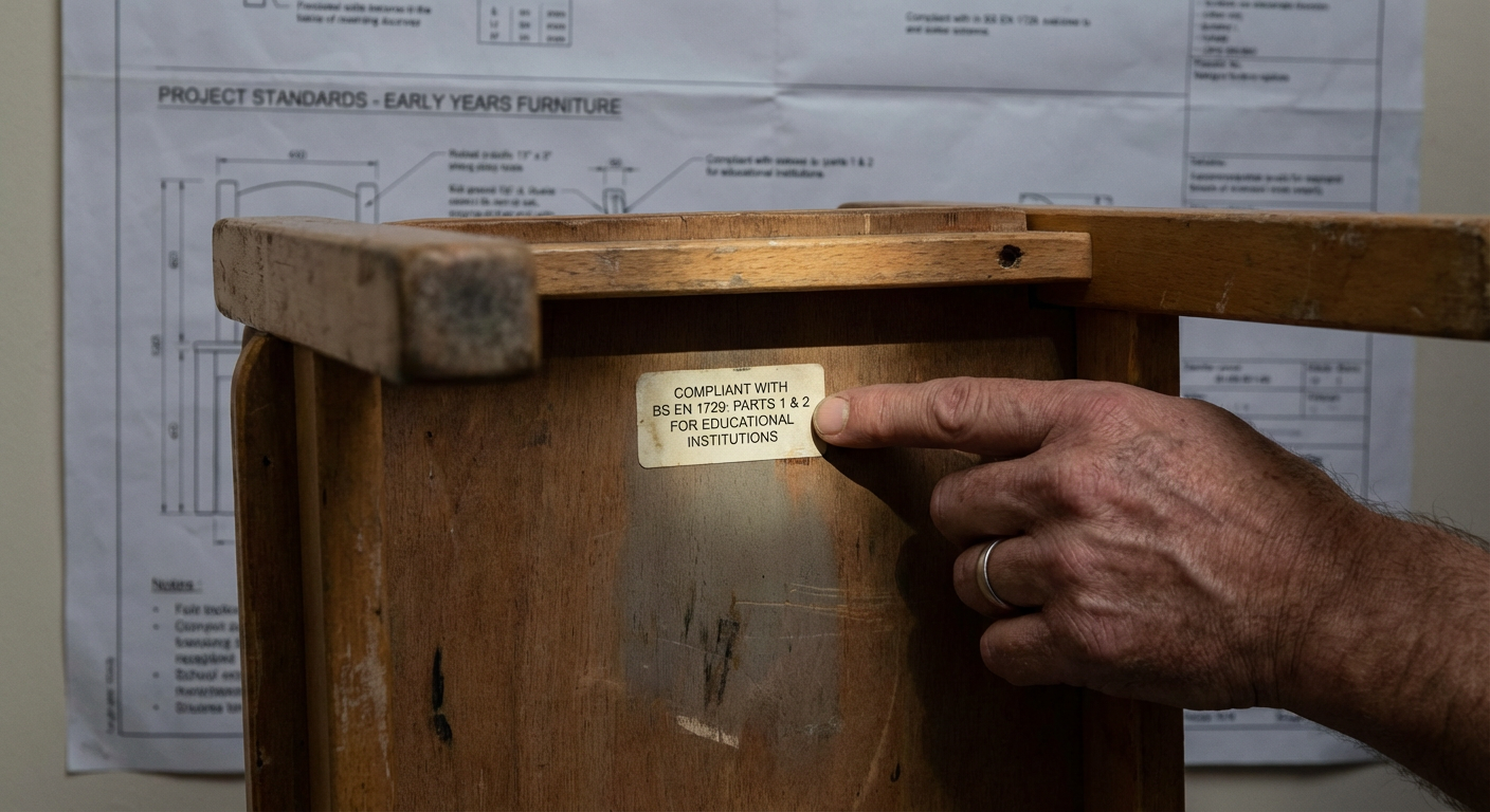 BS EN 1729 - compliance label on early years furniture