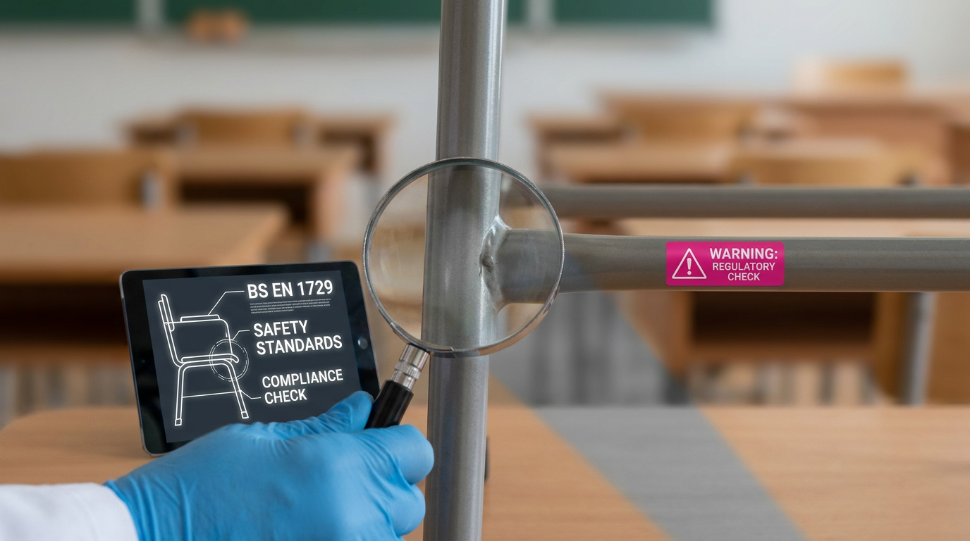 School furniture compliance UK - checking chair against BS EN 1729 standards