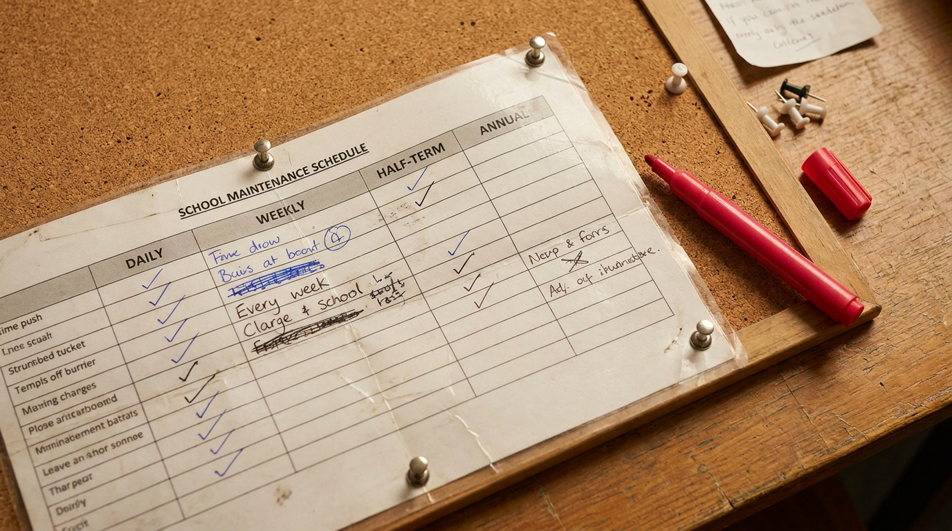 Practical school table maintenance schedule - UK school yearly plan