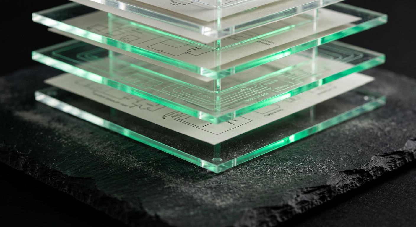 Business process mapping levels visualised in a multi-tier acrylic architecture model