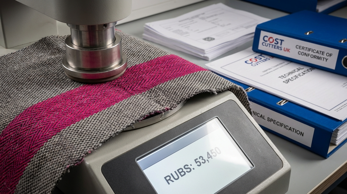 Commercial furniture durability - Martindale test on high-wear fabric