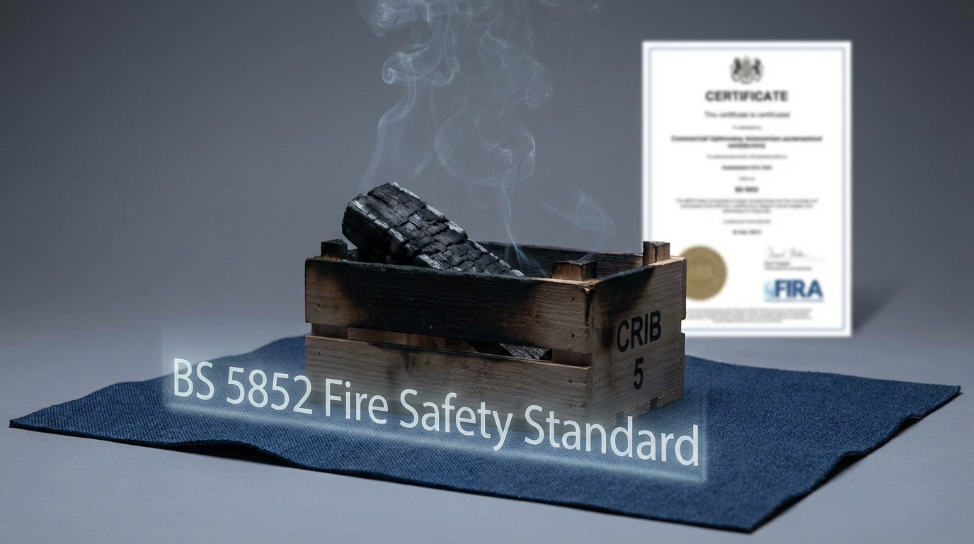 UK safety and compliance - Crib 5 fire safety test for commercial furniture