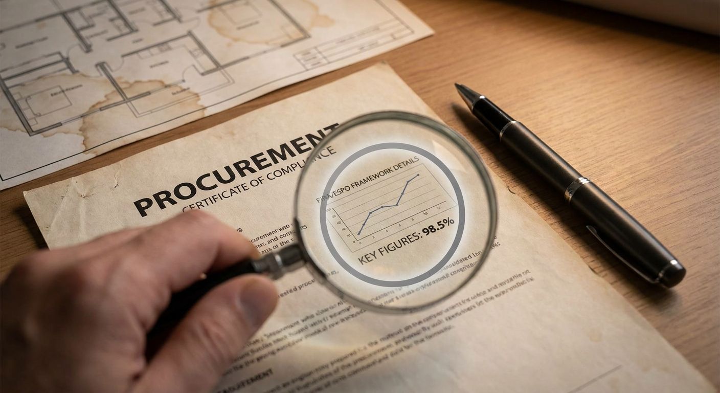 School procurement checklist - magnifying glass on compliance document