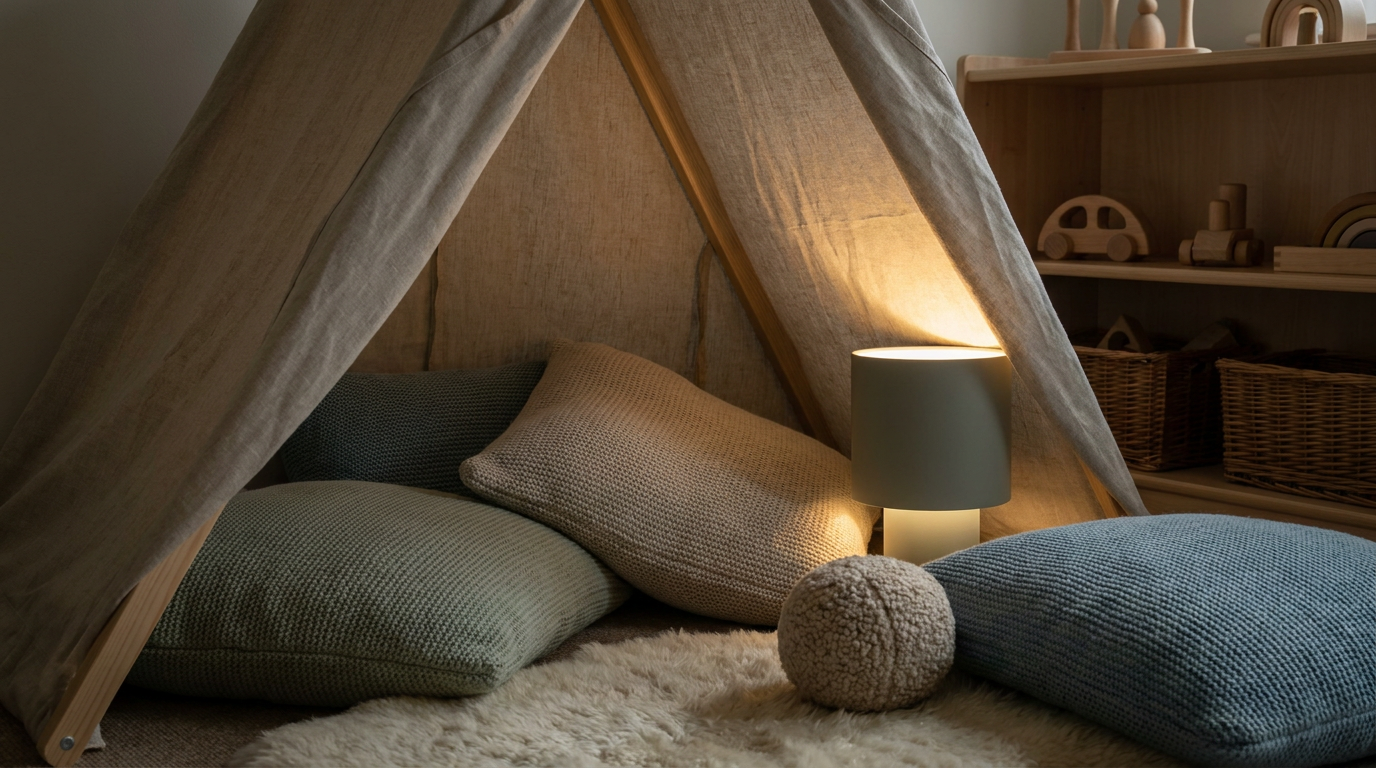 Calm zone design - soft furnishings and gentle lighting for early years