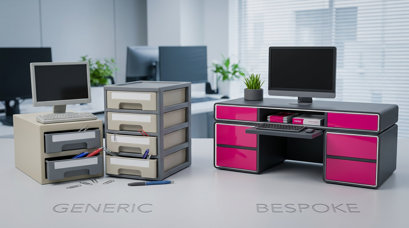Bespoke storage vs standard options - visual comparison of space efficiency