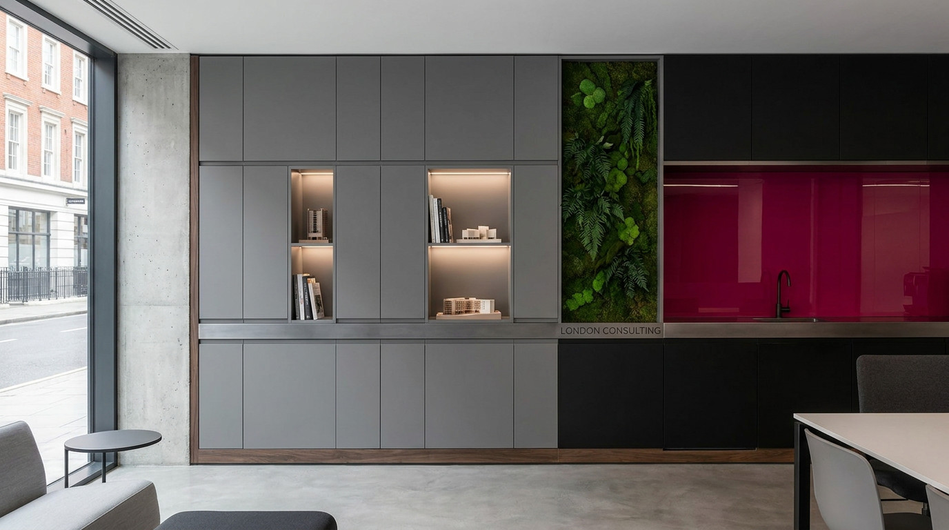 Made to measure storage for offices - integrated office furniture design
