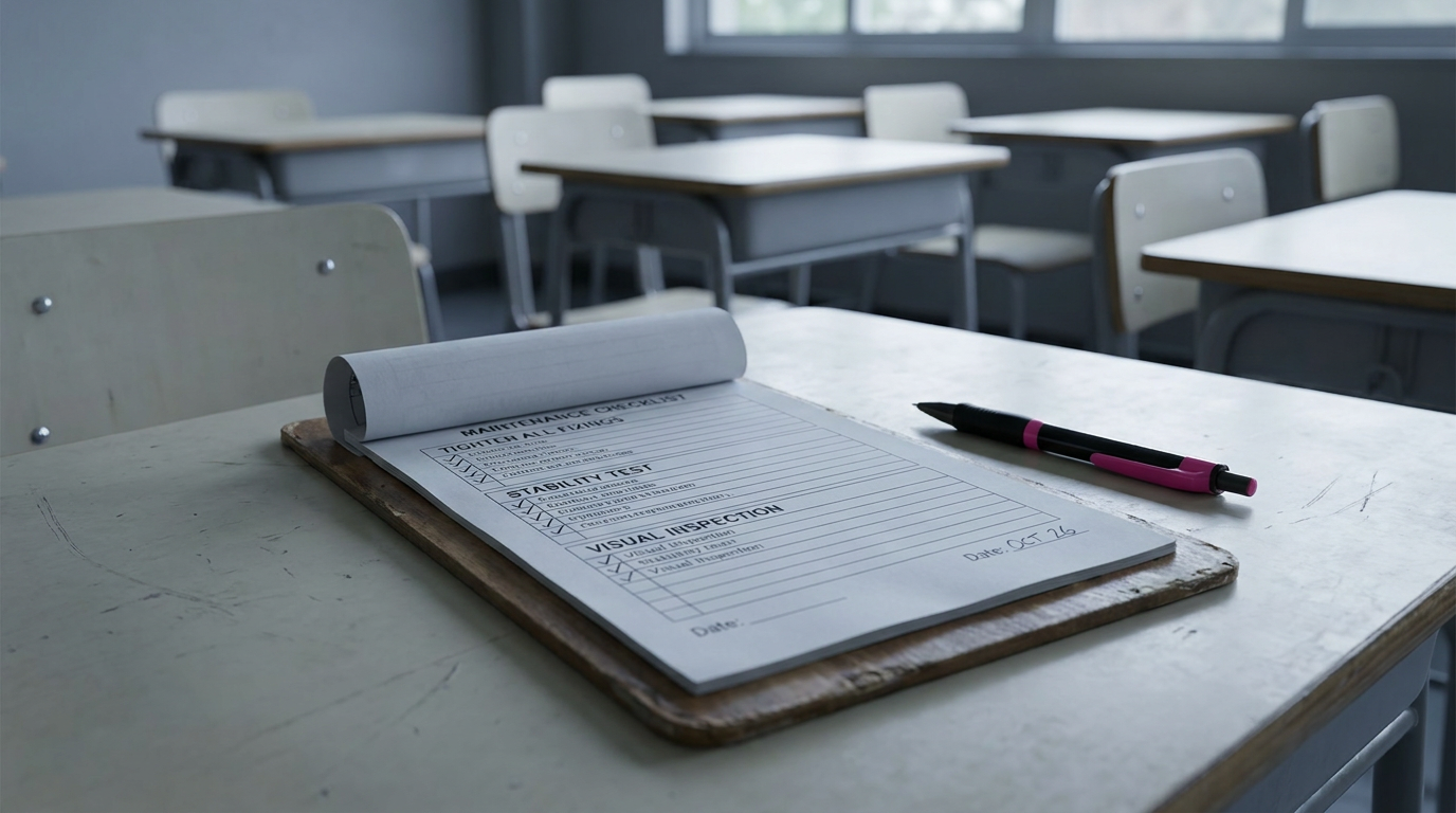 Classroom furniture maintenance checklist for school equipment longevity