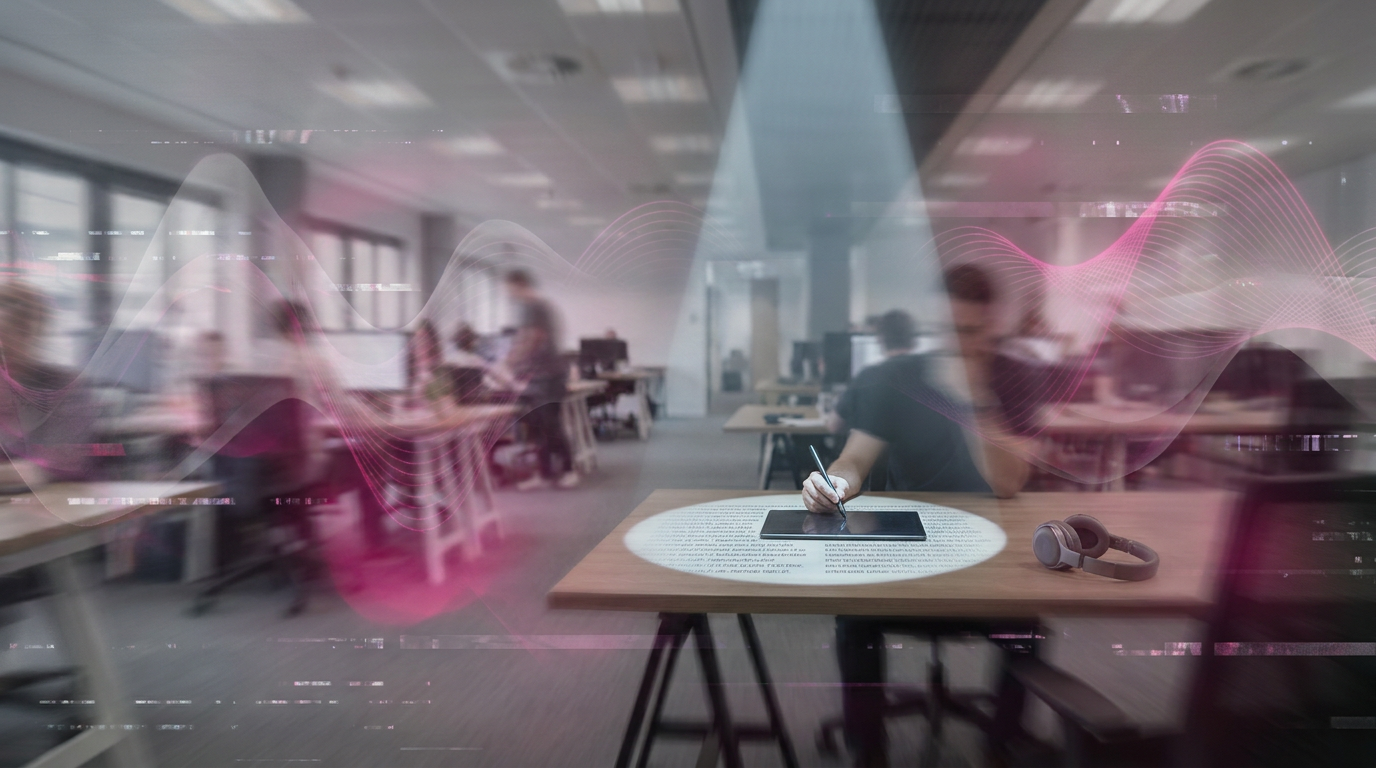 Open plan office disadvantages - visualising noise and distraction
