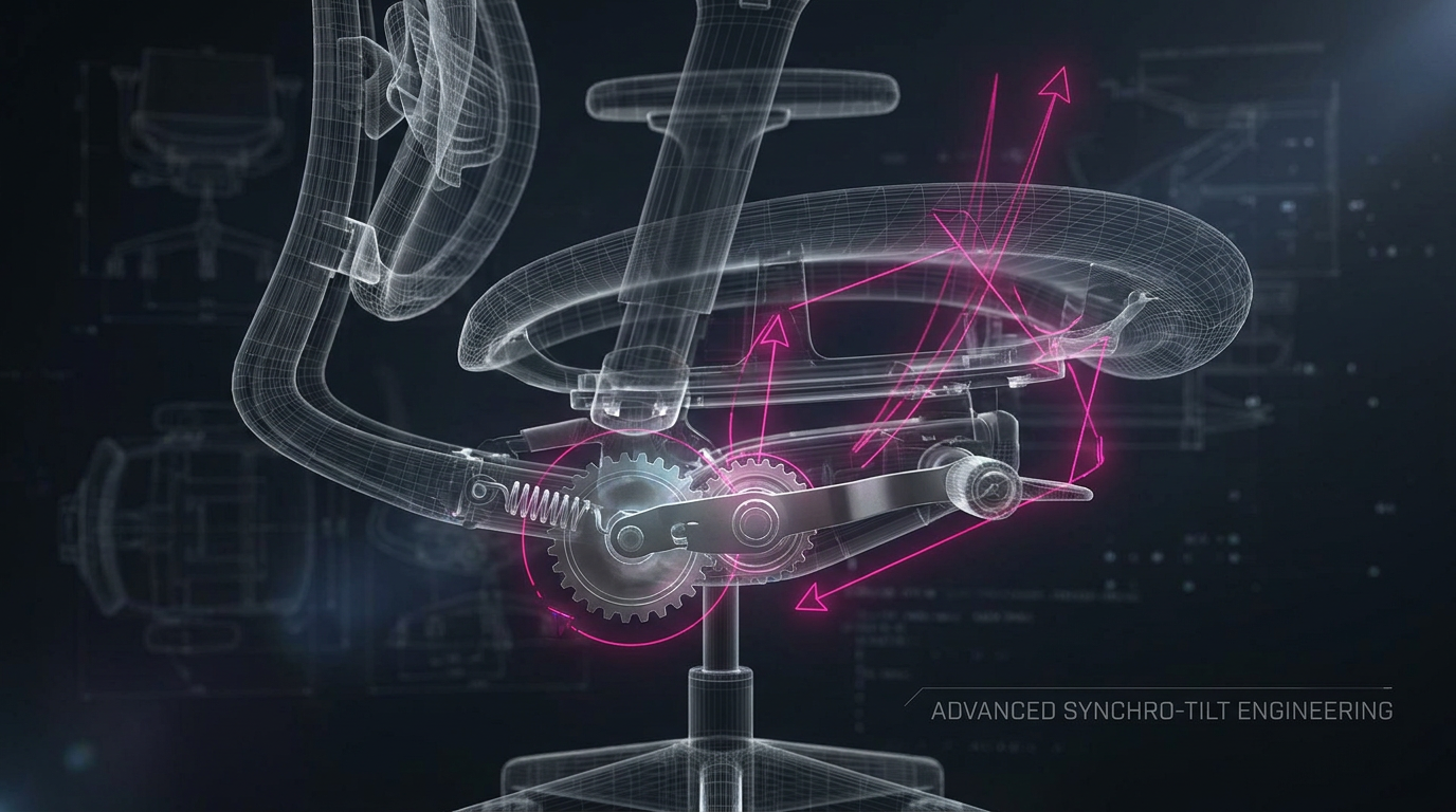 Synchro-tilt mechanism - advanced ergonomic chair internal workings