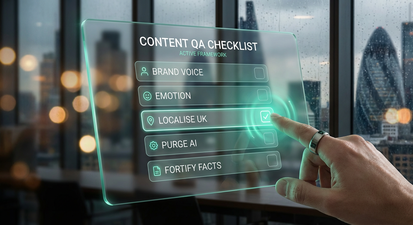 Improving AI generated content - Humanisation Framework checklist