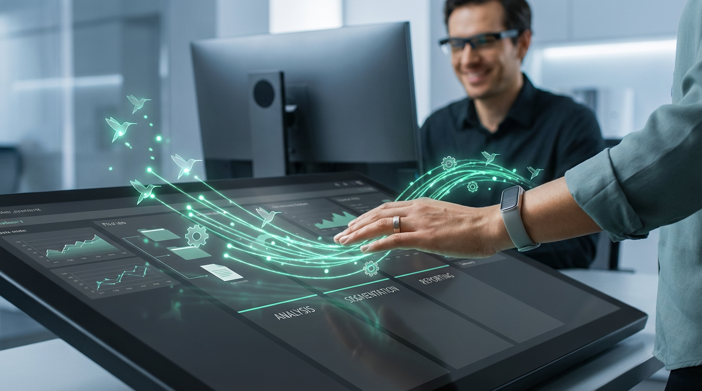 Benefits of AI in social media - human guiding AI for marketing tasks