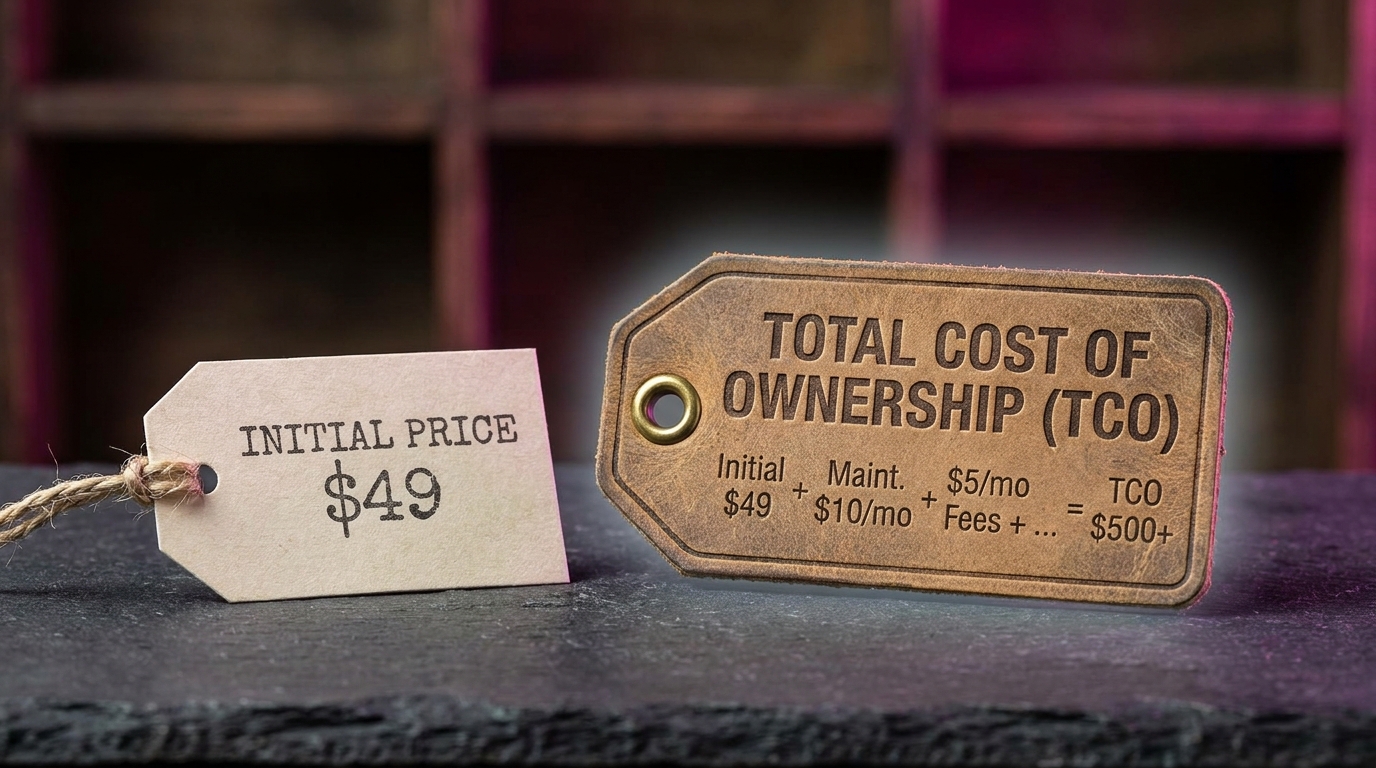 Total Cost of Ownership vs. Initial Price comparison tags