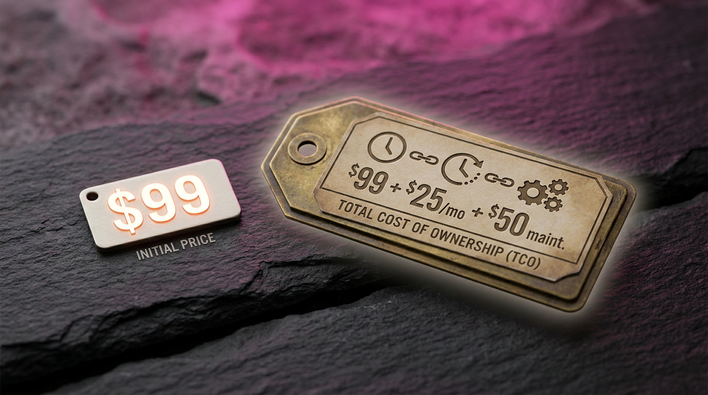 Total Cost of Ownership vs. Initial Price comparison tags