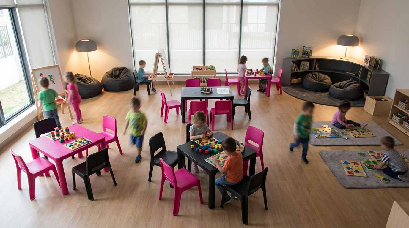 Furniture's role in learning - dynamic early years classroom with flexible furniture