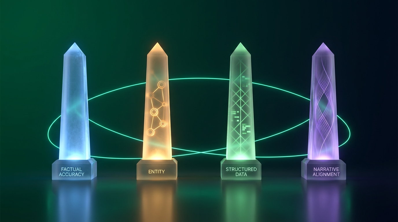 Generative engine optimisation pillars - factual accuracy, entity, structured data