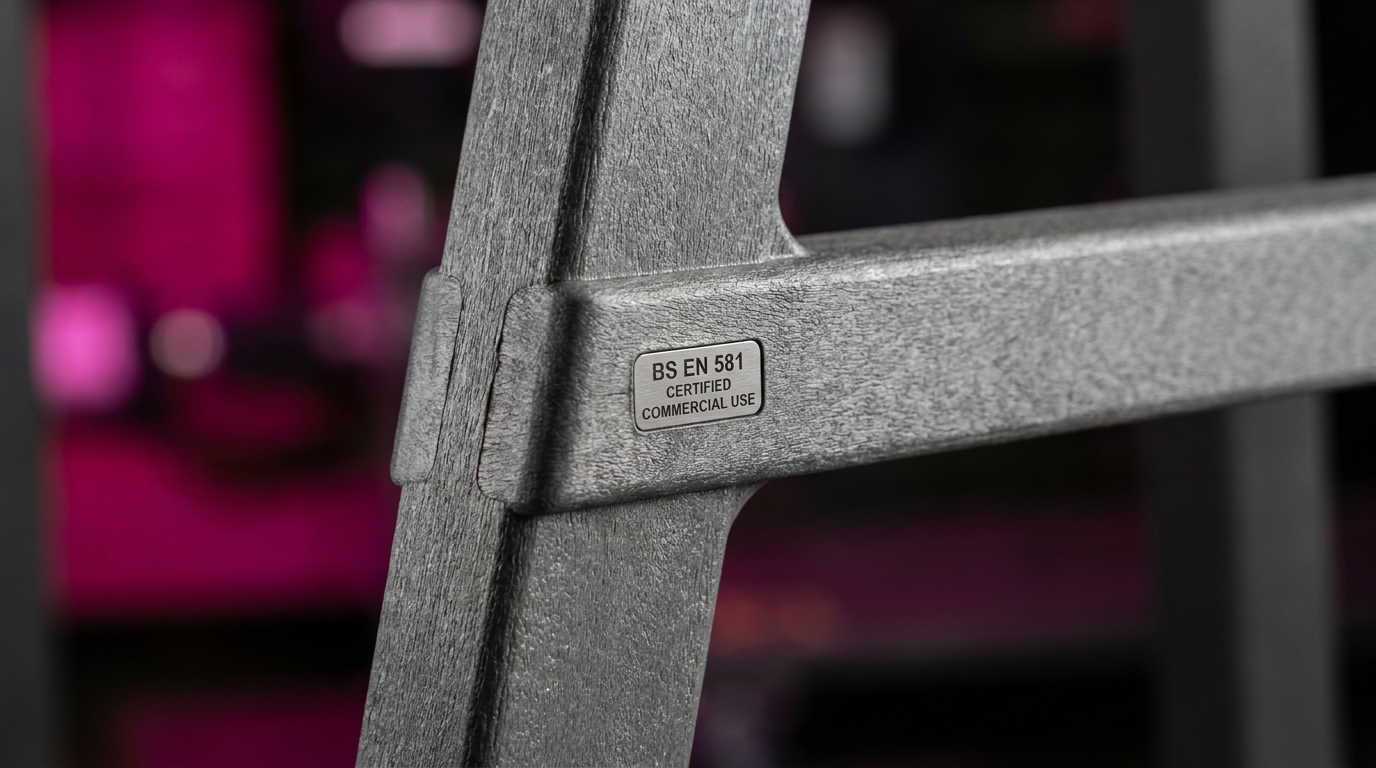 Commercial outdoor furniture UK - BS EN 581 certified material detail